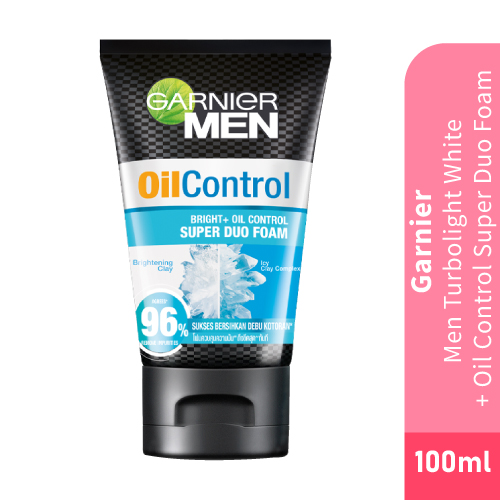 GARNIER Men Oil Control Super Duo Foam 100ml- Face Wash, Oil Control Cleanser, 洗脸霜