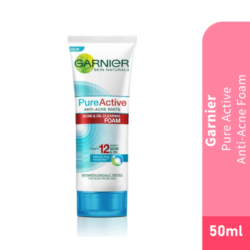 GARNIER Pure Active Anti-Ance White Foam 50ml -Face Wash, Face Cleanser (洗脸霜)