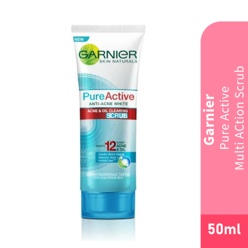 GARNIER Pure Active Multi-Action Scrub 50ml -Skin Care, Face Scrub (磨砂膏臉部)