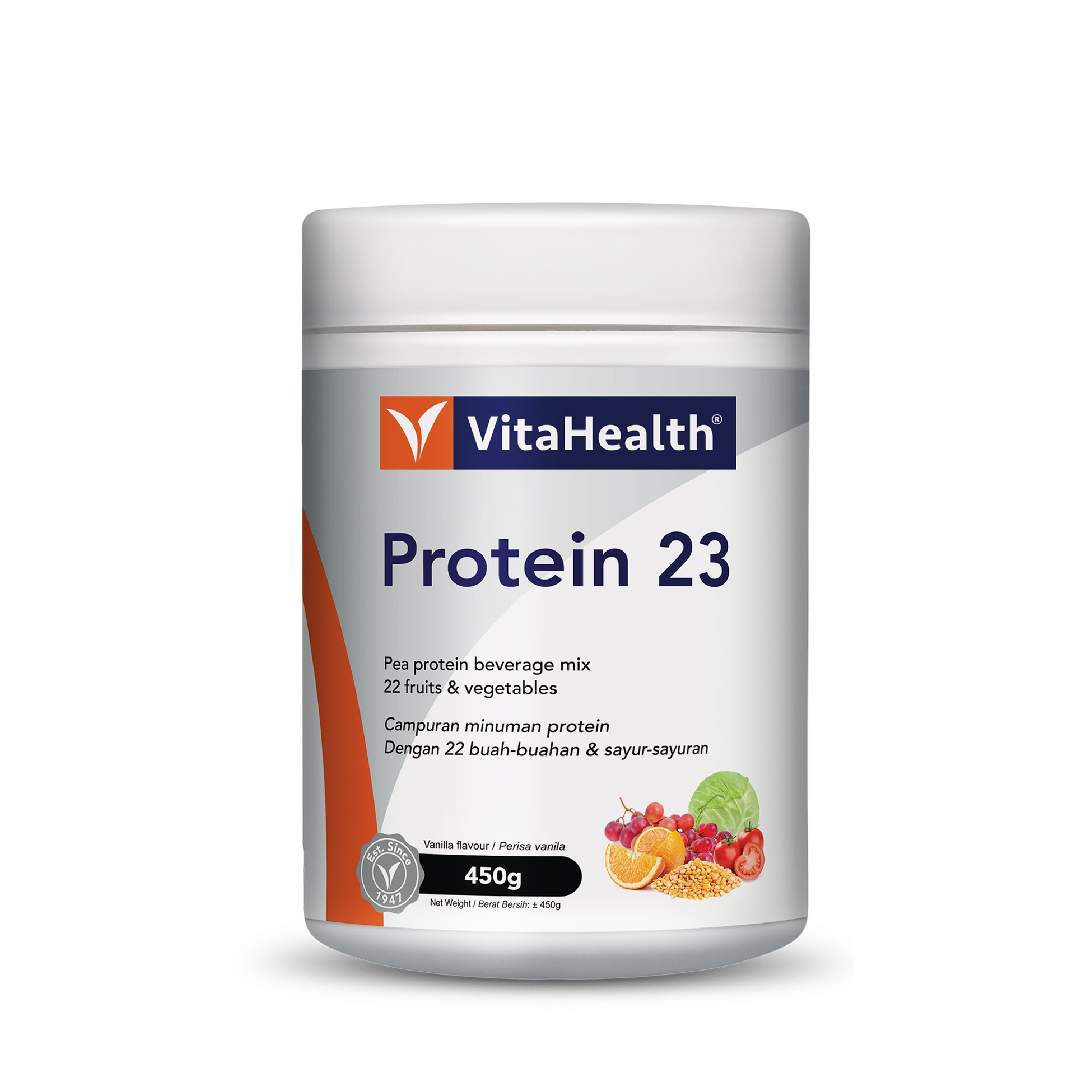 VITAHEALTH Protein 23 450g- Protein Supplement, Pea Protein, Muscle Booster
