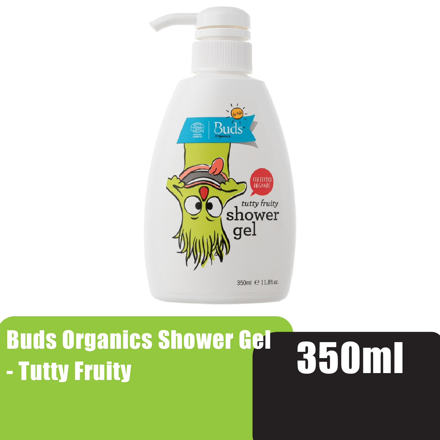 Buds Organics Tutty Fruity Scented Shower gel 350ml with Aloe vera- Hydrating& Soothing
