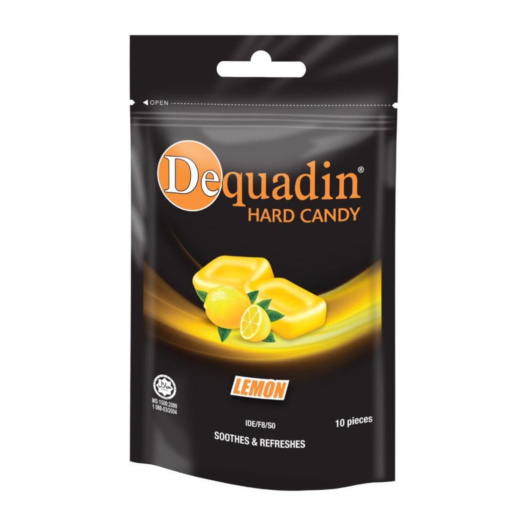 Dequadin Lemon Hard Candy 10's (Zipper Bag)