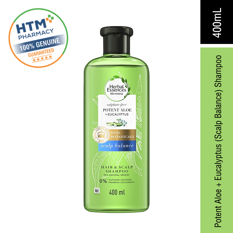 Herbal Essences Shampoo 400ml- Potent Aloe & Eucalyptus (Scalp Balance)