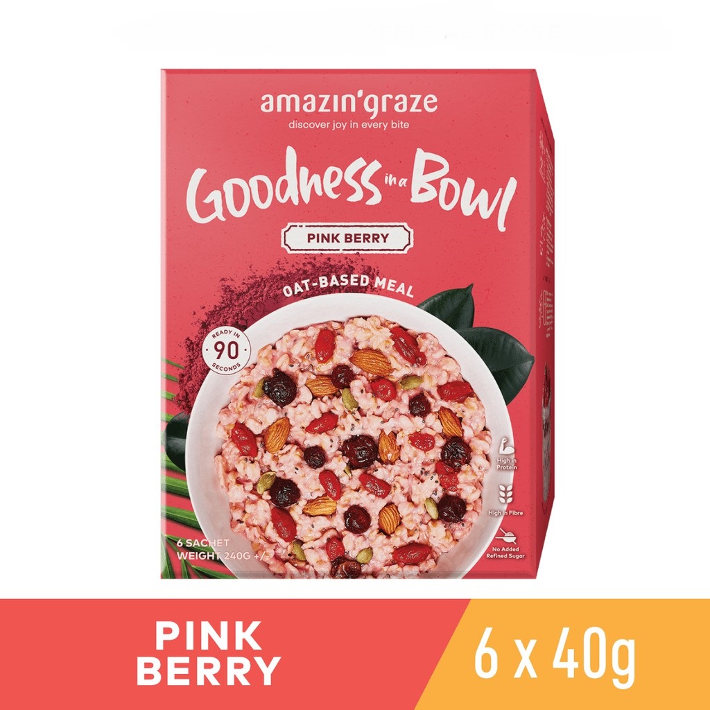 Amazin' Graze Goodness Bowl 6x40G - Pink Berry