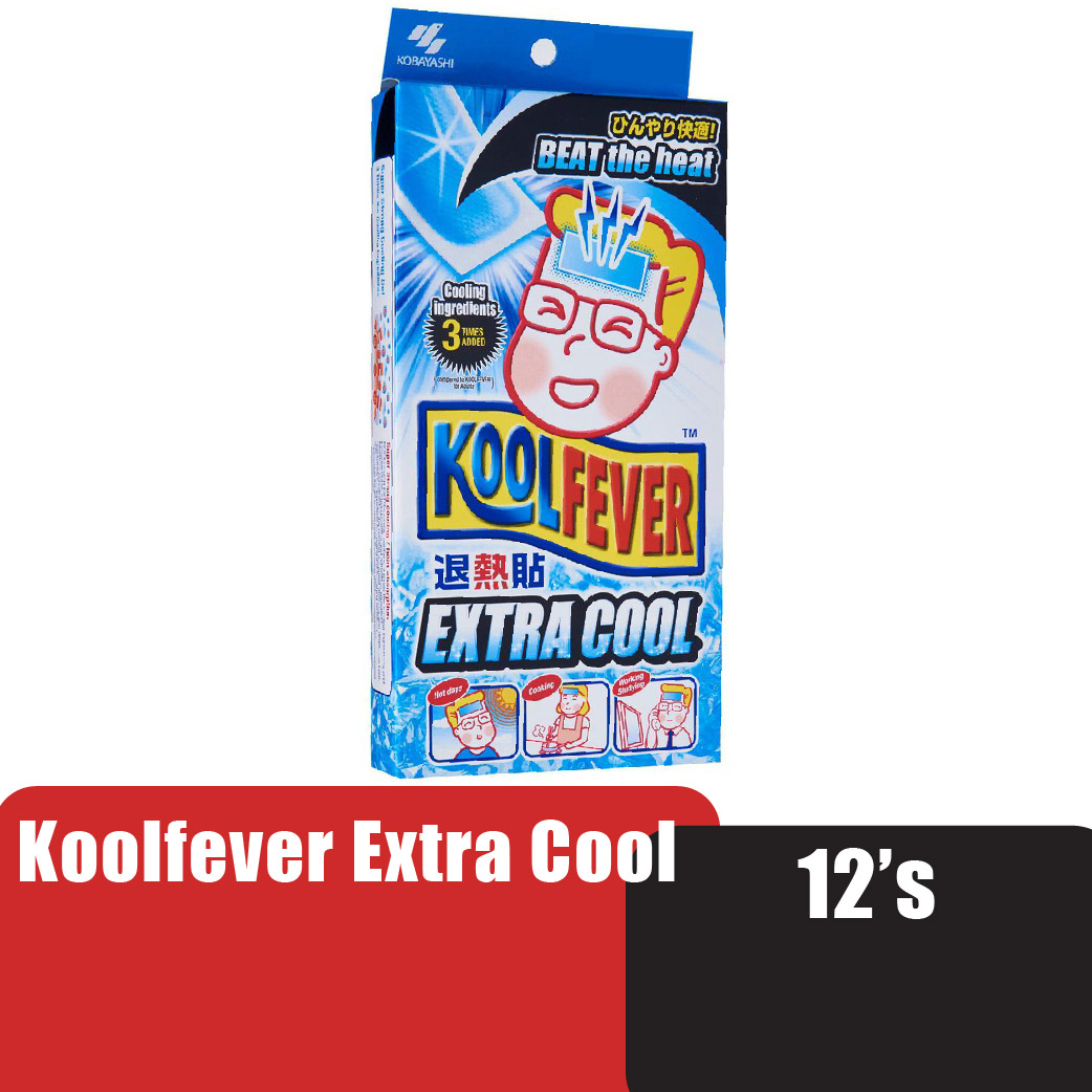 KOOLFEVER Extra Cool 12's for Fever, Cool Fever for Adult, Kool Fever with Cooling Effect, Cool Temperature, 退热贴