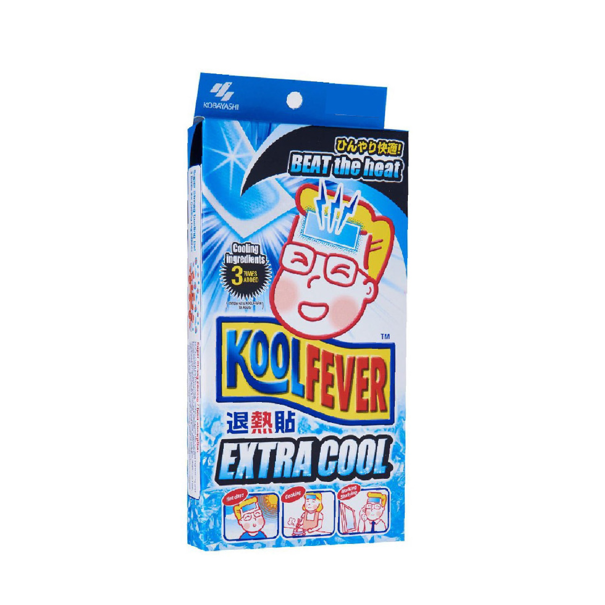 KOOLFEVER Extra Cool 12's for Fever, Cool Fever for Adult, Kool Fever with Cooling Effect, Cool Temperature, 退热贴