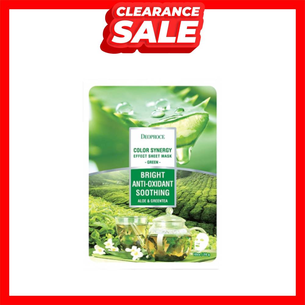 [CLEARANCE] Deoproce Color Synergy Effect Sheet Mask 20G - Green (EXP: 9/25)