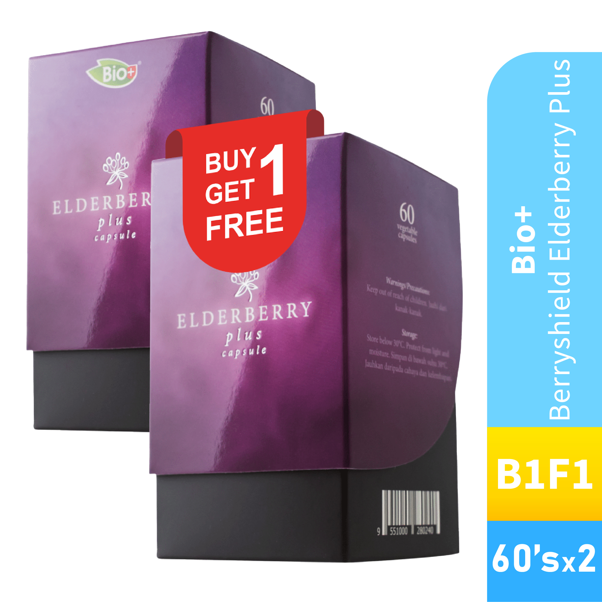 Bio+ Berrysheild Elderberry Plus 60's