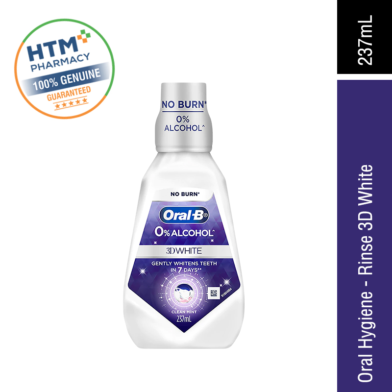 Oral B Oral Hygiene 237ml - Rinse 3D White