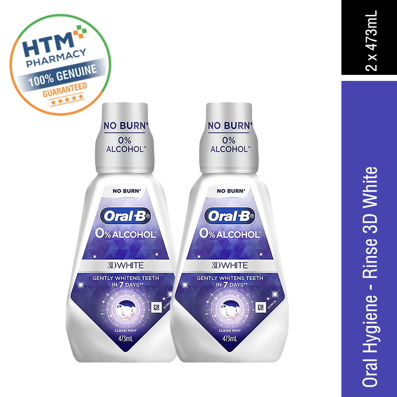 Oral B Oral Hygiene 473 ml x 2 unit - Rinse 3D White