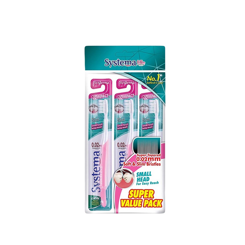 SYSTEMA COMPACT TOOTHBRUSH MEDIUM SOFT 3'S