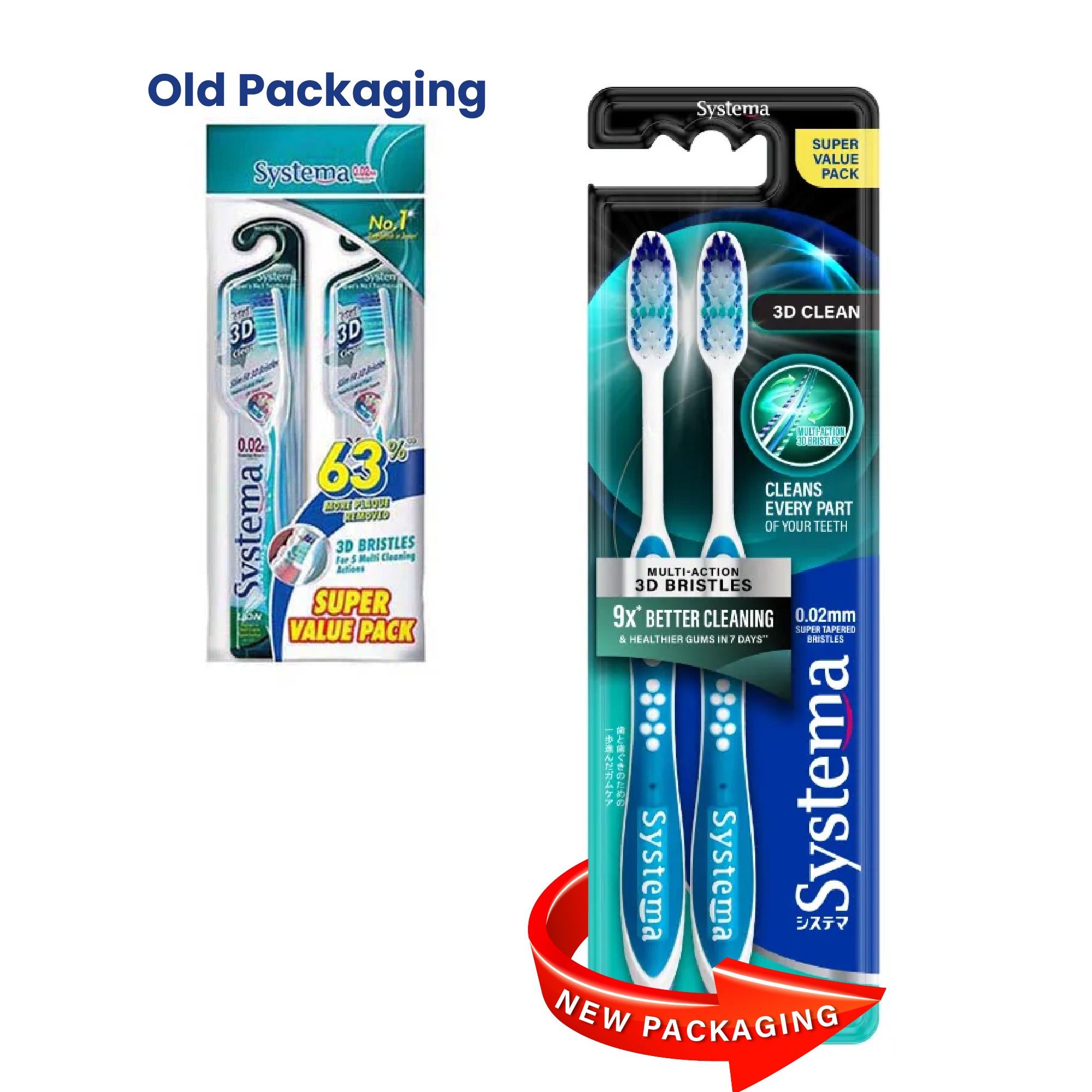 SYSTEMA TOOTHBRUSH 3D CLEAN 2'S