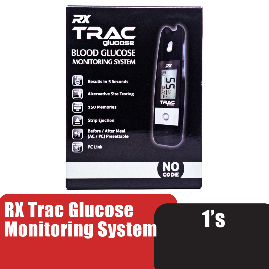 Rx Trac Blood Glucose Monitor Blood Sugar Test Glucometer Mesin Cek Kencing Manis 血糖计