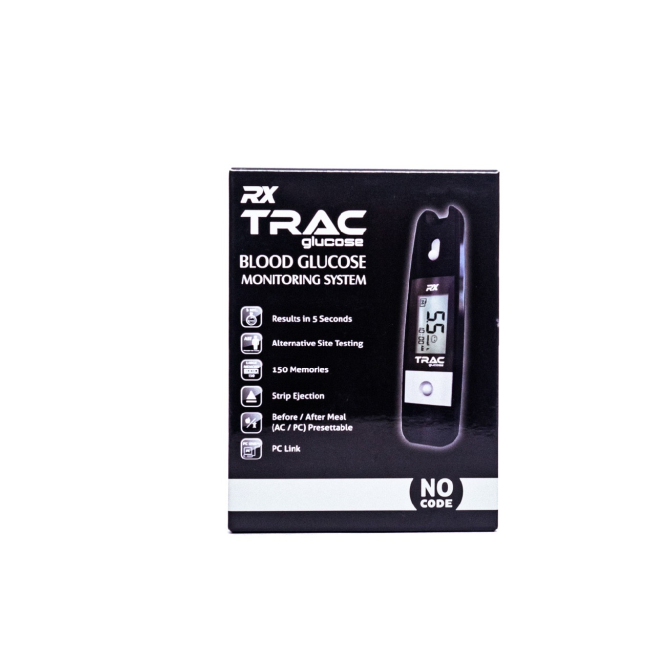 Rx Trac Blood Glucose Monitor Blood Sugar Test Glucometer Mesin Cek Kencing Manis 血糖计