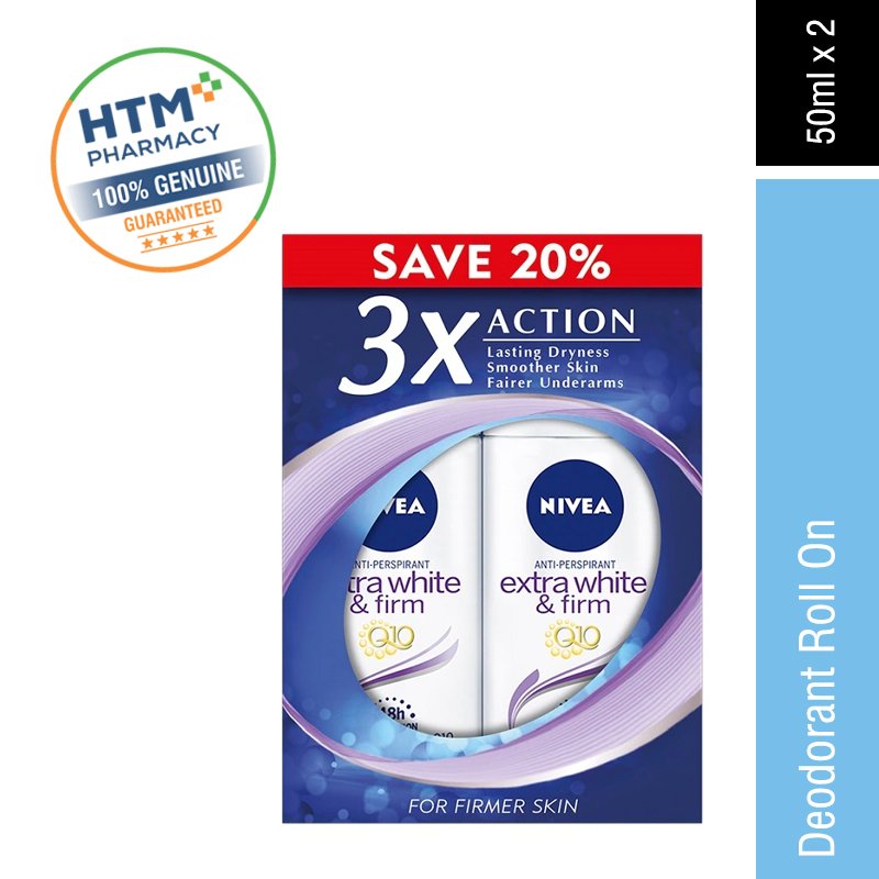 Nivea Deodorant 2 x 50ML - Extra White & Firm Q10 (83759)