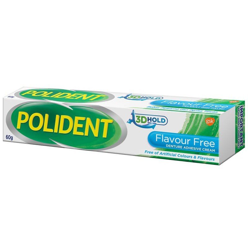 Polident Denture Adhesive Cream 60g (Flavour Free)
