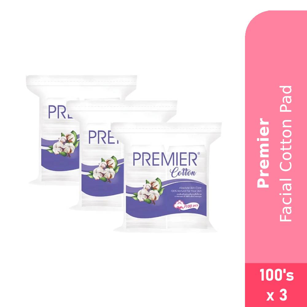Premier Facial Cotton 100's (3 In 1)