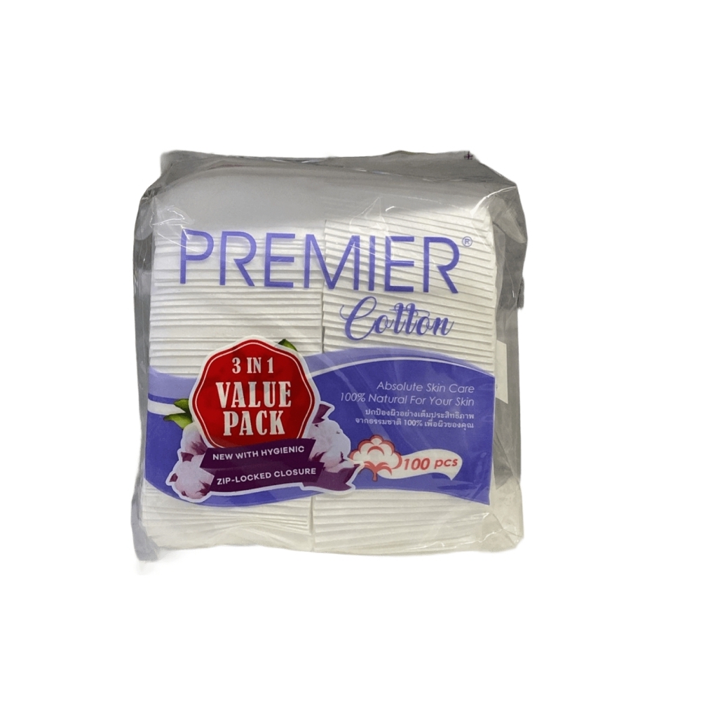 Premier Facial Cotton 100's (3 In 1)