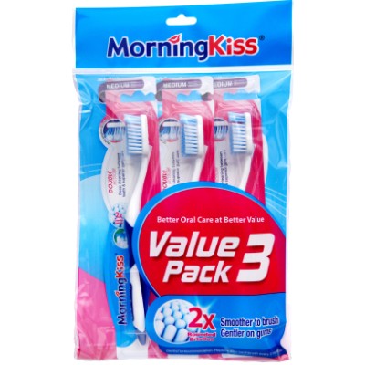 MORNINGKISS DOUBLE ACTION TOOTHBRUSH 3'S (M)