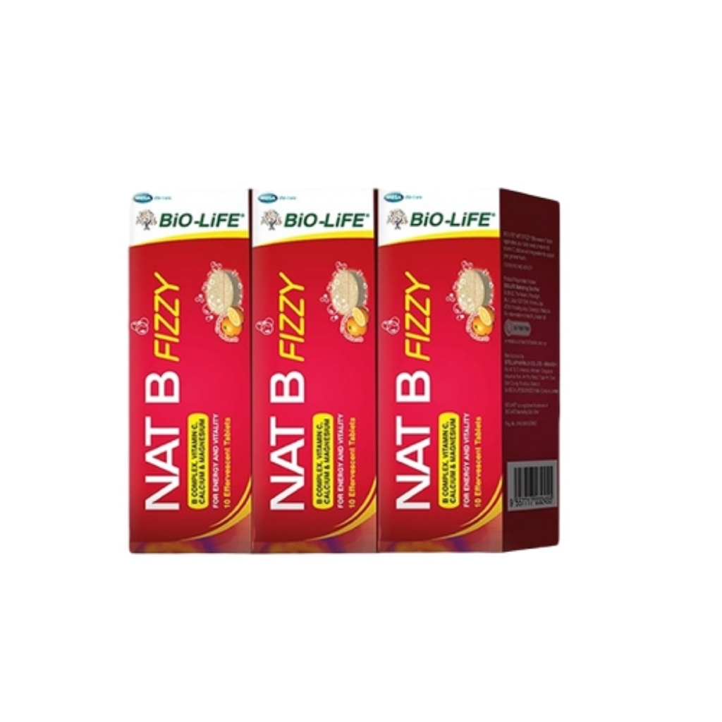 Bio-Life Nat B Fizzy Effervescent Tab 10's x 3