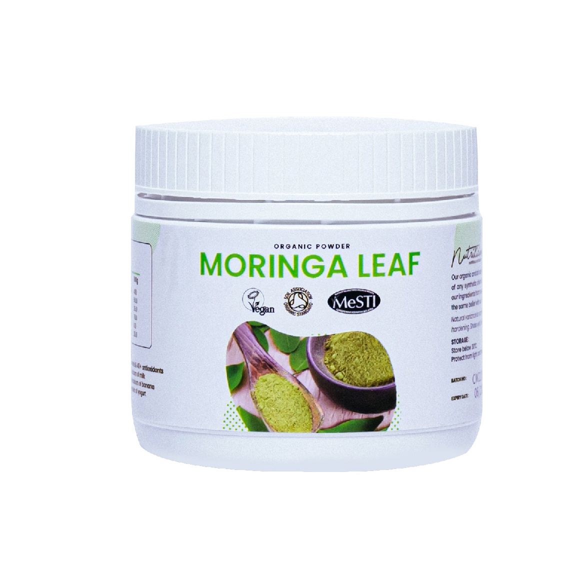NUTRILICIOUS Moringa Powder Organic 100g 100% Authentic Serbuk Daun Kelor 辣木 / Murungai - Natural Food Grade Superfood