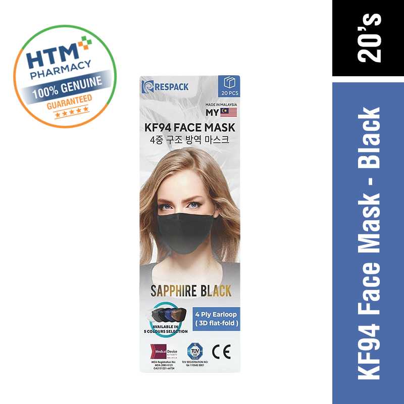 Respack KF94 Face Mask 20's - Black