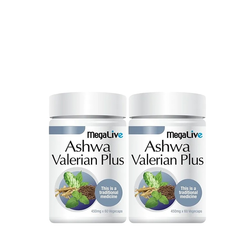 MegaLive Ashwa Valerian Plus 2 x 60's