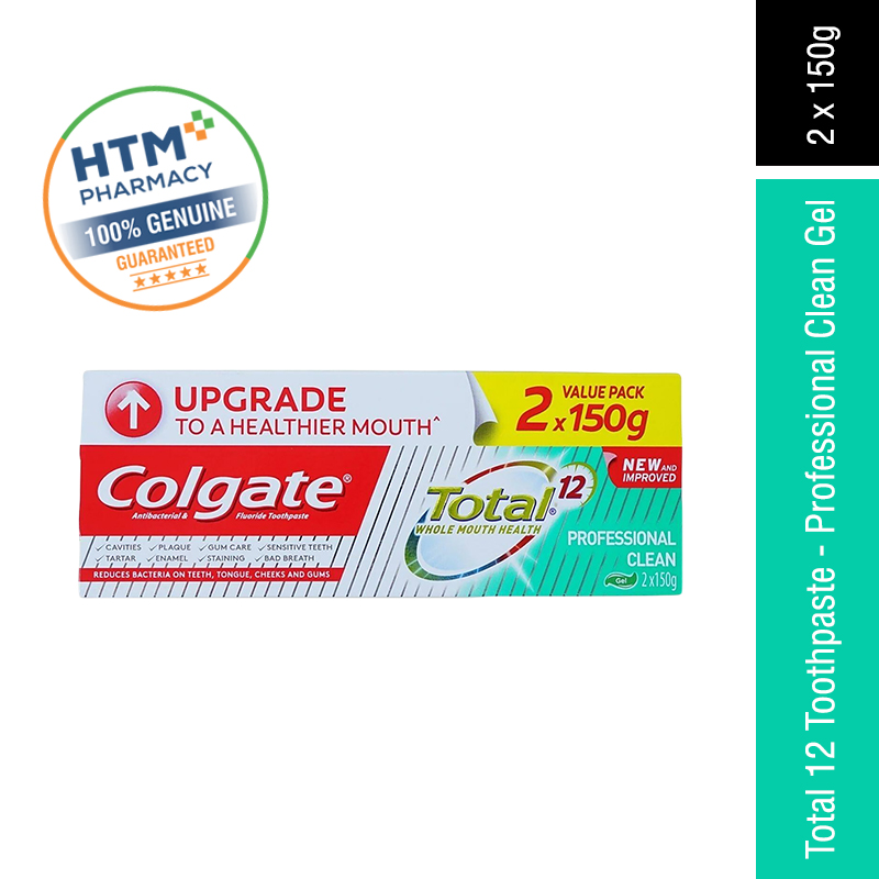 COLGATE TOTAL 12 TOOTHPASTE 150G x 2 - PROFESSIONAL CLEAN GEL