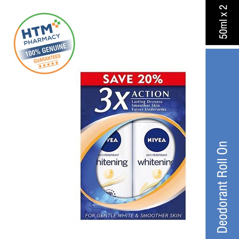 Nivea Deodorant 50ML x 2 - Whitening (81644)