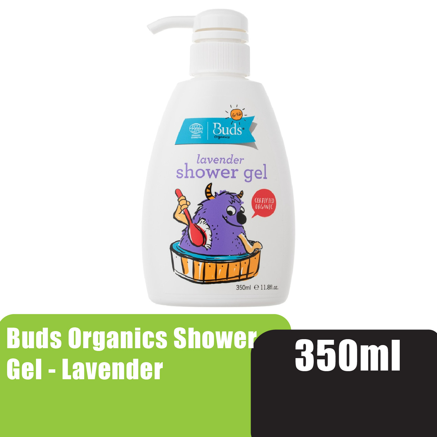 Buds Organics Lavender Scented Shower Gel with Aloe vera 350ml - Hydrating & Soothing