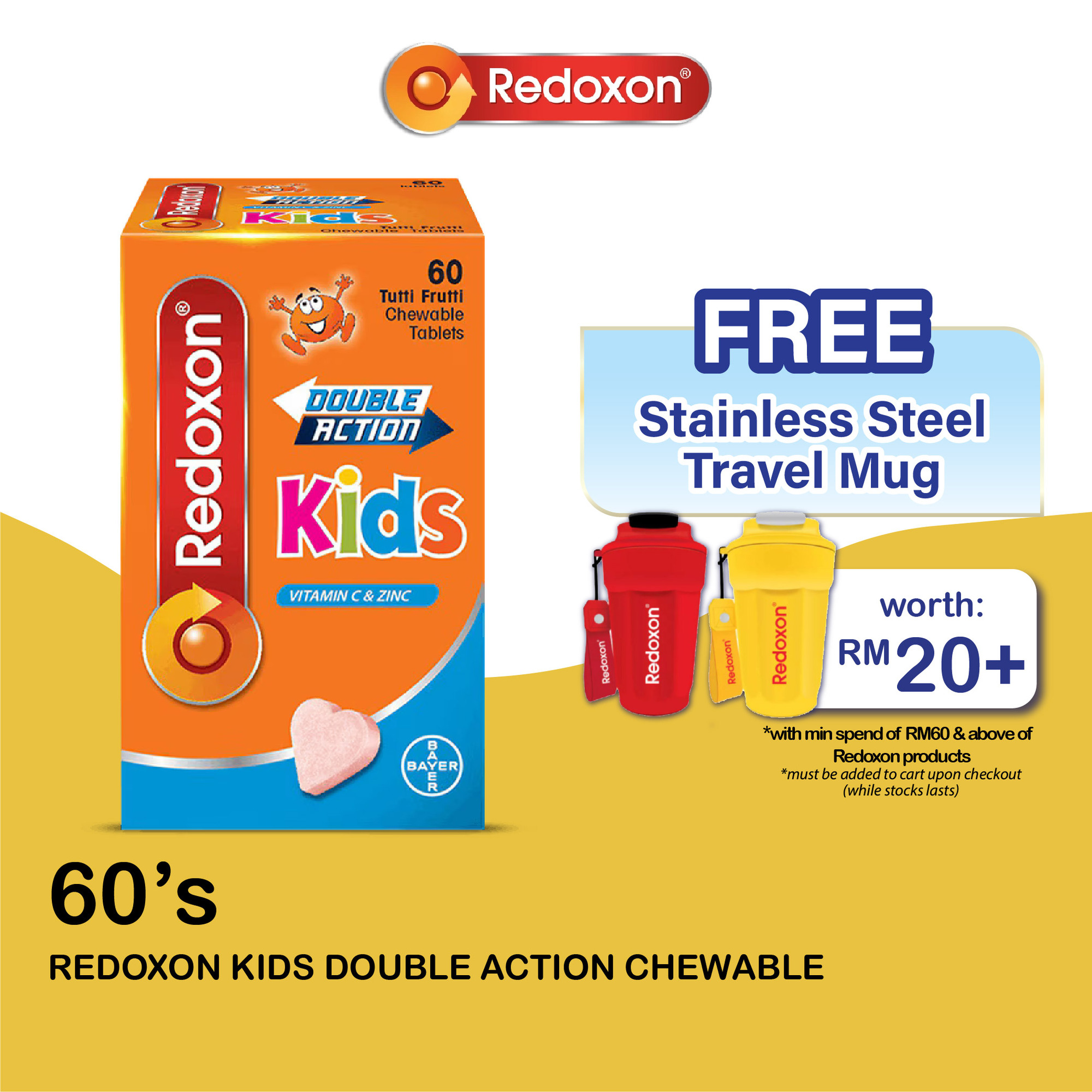 Redoxon Kids Double Action Chewable 60'S