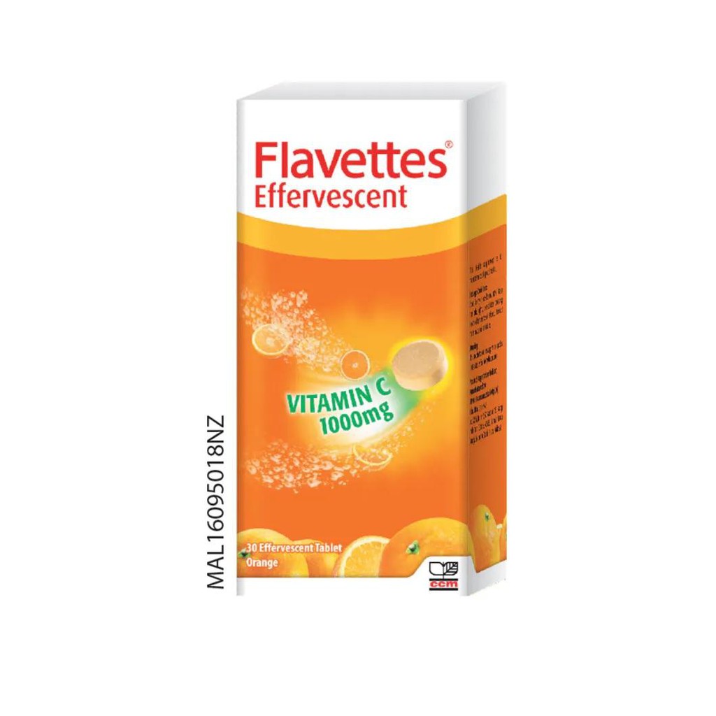 Flavettes Vitamin C Effervescent 1000MG 2 x 15'S - Orange