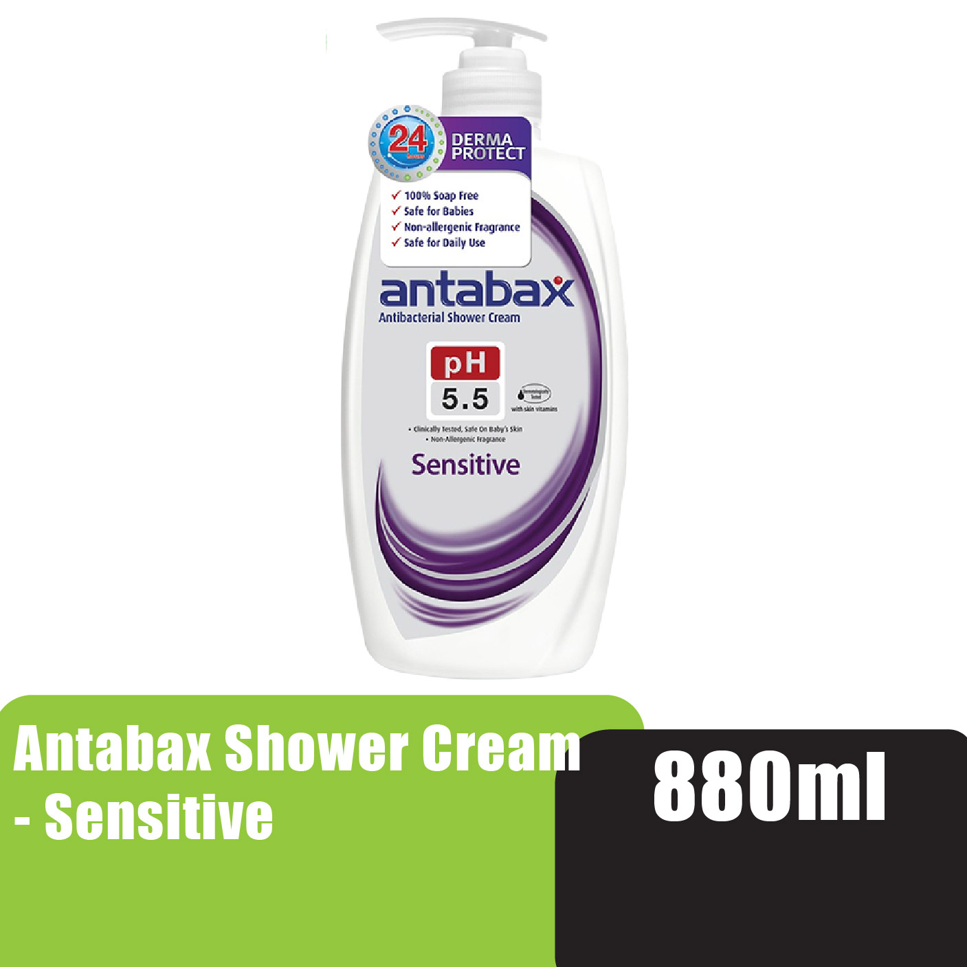 ANTABAX Shower Cream 880ml - Sensitive for Body Wash Sabun Badan Sabun Mandian 沐浴露