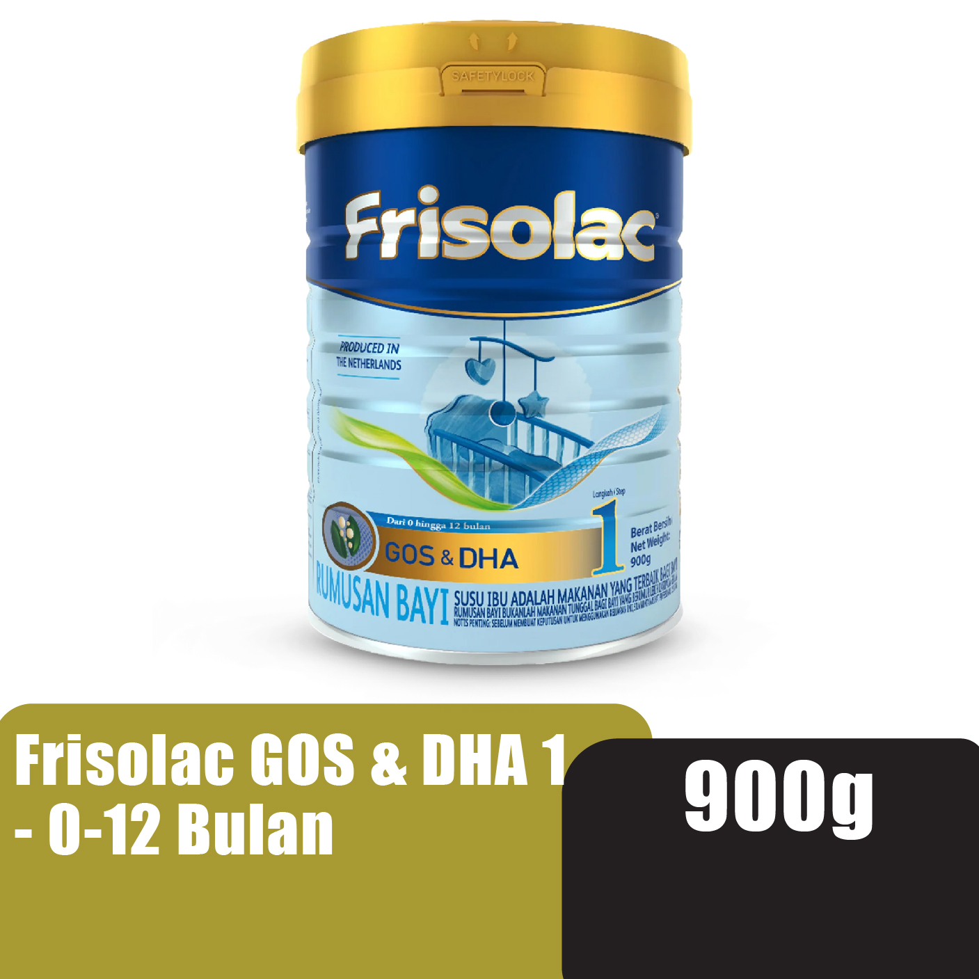 FRISOLAC Gos & Dha Step 1 (0-12 Bulan) Milk Powder 900g - Susu Tepung Infant / Baby Milk Formula 奶粉