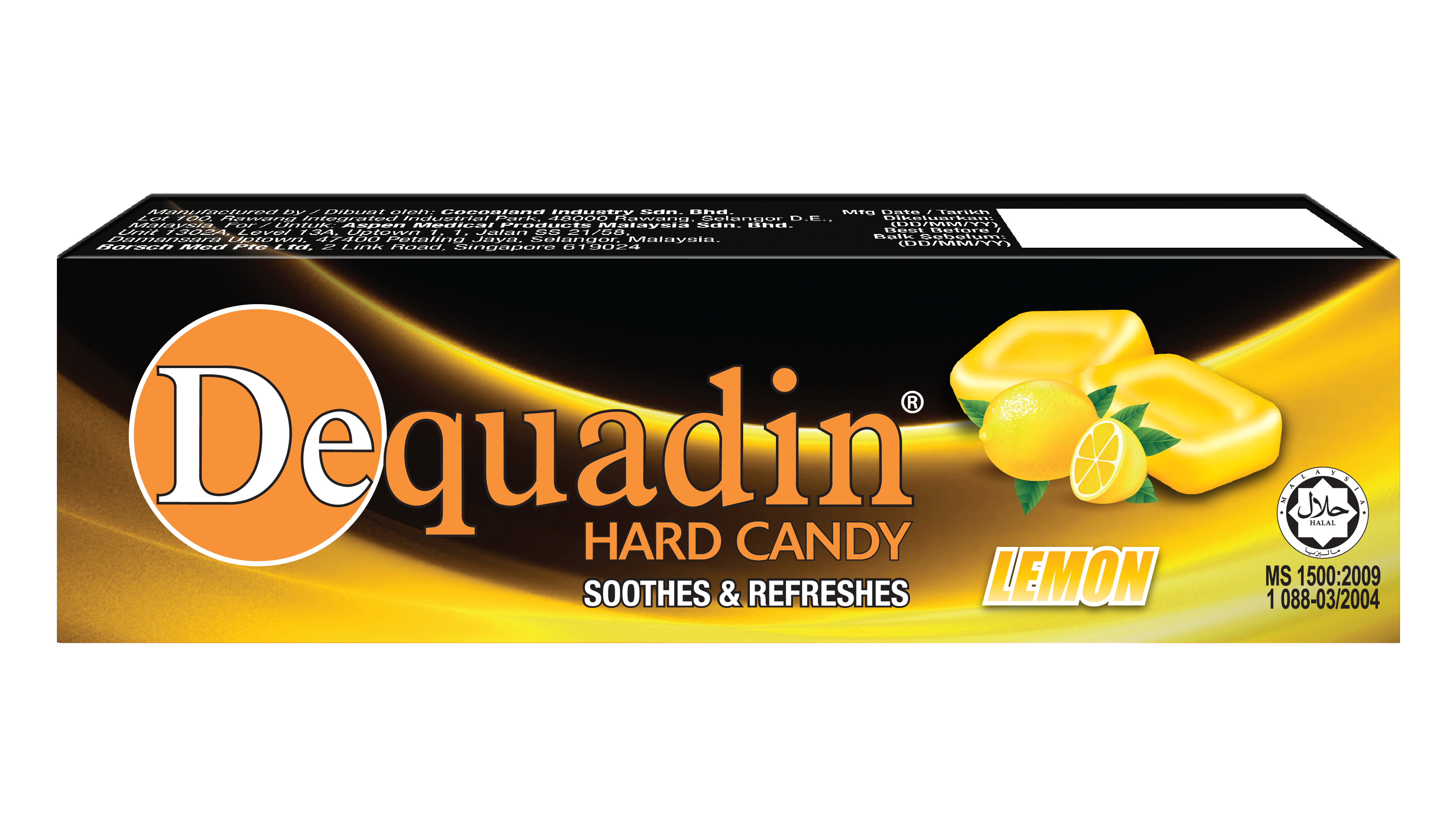 DEQUADIN LOZENGES CANDY 10'S -  LEMON HARD