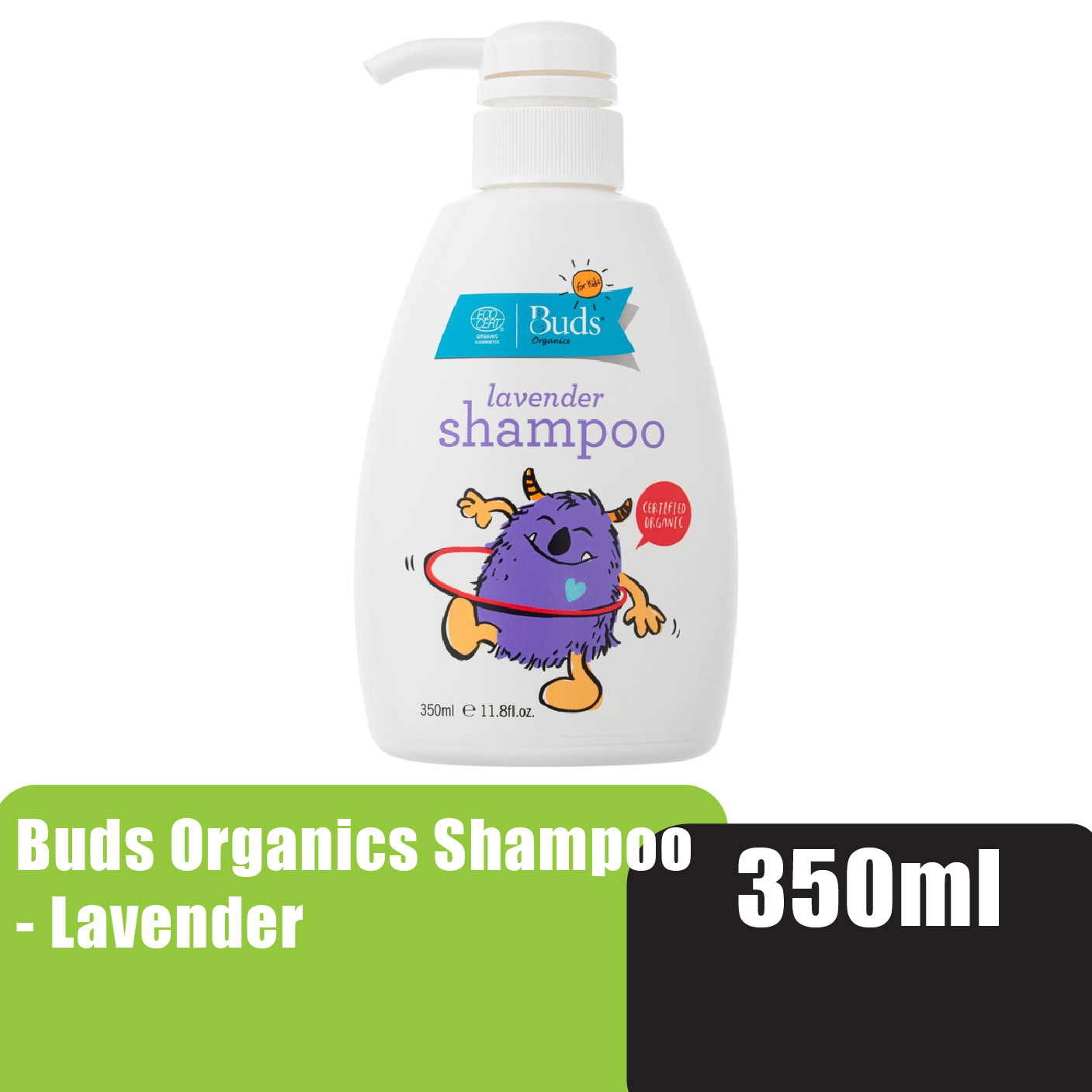 Buds Organics Plant based Lavender Shampoo 350ml with aloe vera - Help moisturize kids scalp