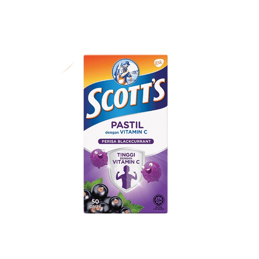 Scott's Vitamin C Pastilles 50's - Blackcurrant