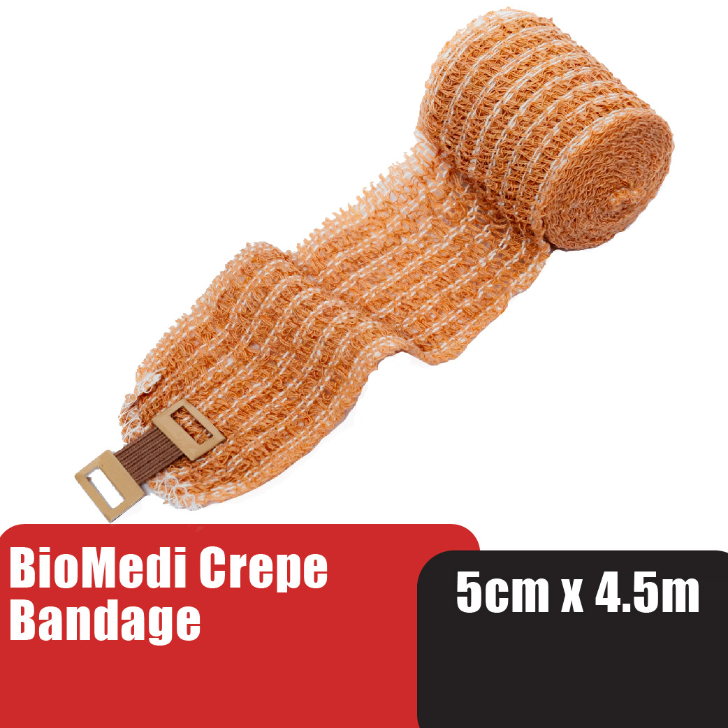 BIOMEDI Crepe Bandage Elastic 5cm X 4.5m - Bandage Dressing, Elastic Bandage