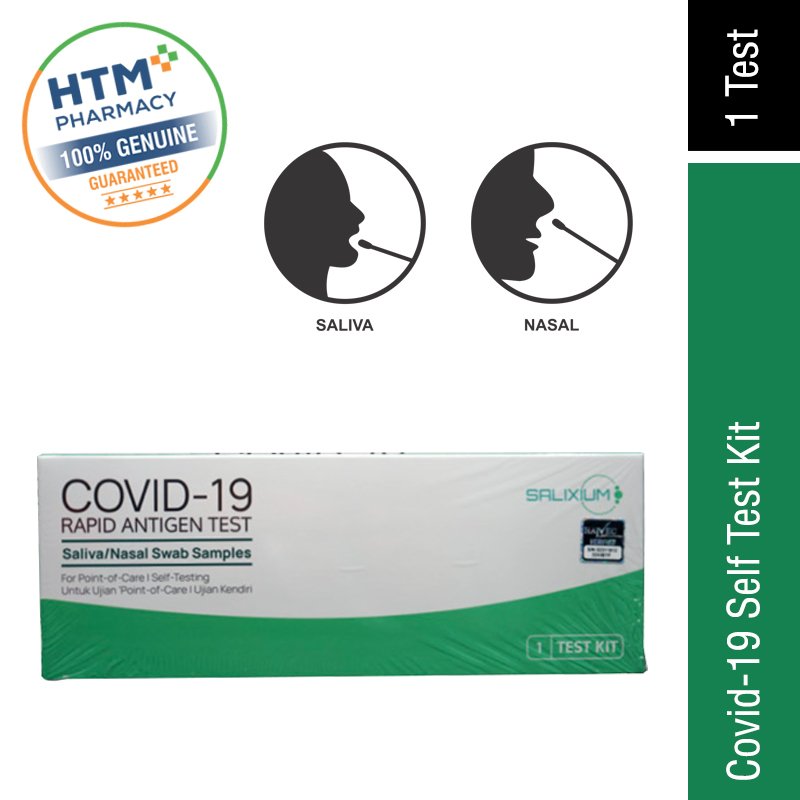 Salixium Covid-19 Saliva/ Nasal Swab Antigen Rapid Test Kit [MDA approved]