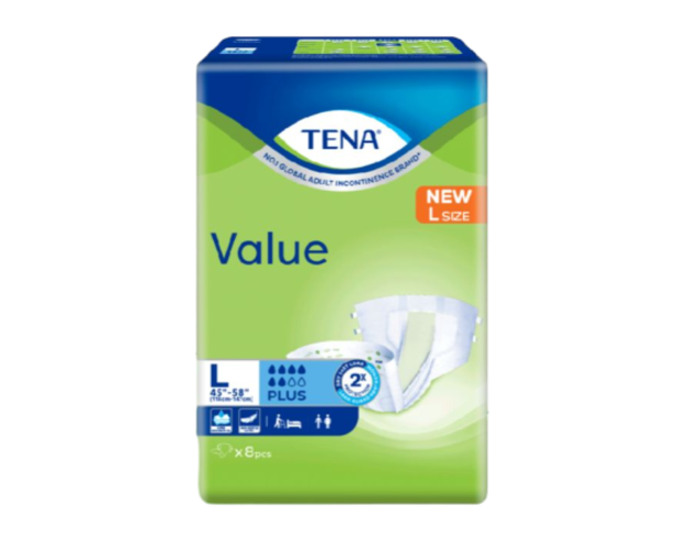 Tena Value Adult Diaper L 8's