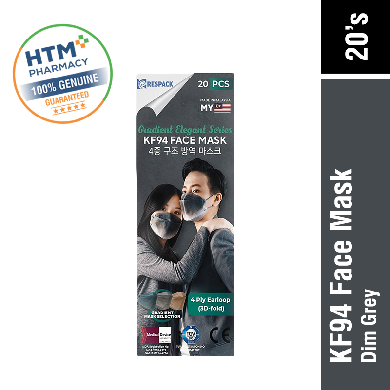 Respack KF94 Face Mask 20's - Dim Grey