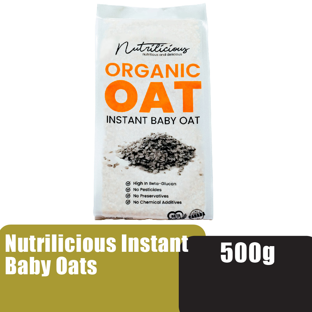 NUTRILICIOUS Instant Baby Oat Organic Baby Food 500g ( Oat Baby Oatmeal / Instant Oatmeal / 麦片 / 燕麦片 / 燕麦 )
