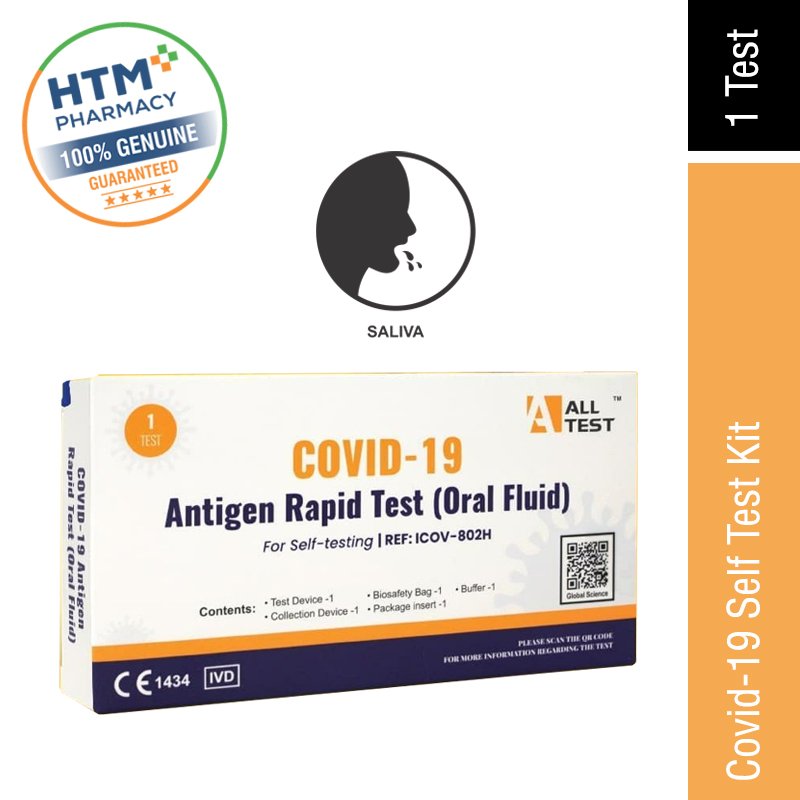 ALL TEST Covid 19 Saliva Antigen Rapid Test Kit for Covid Test Kit, Covid Influenza Test Kit (MDA Approved)