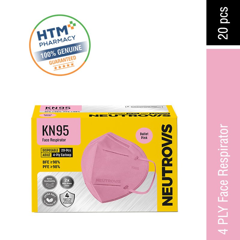 Neutrovis KN95 Face Respirator 20's -Ballet Pink (Pink)