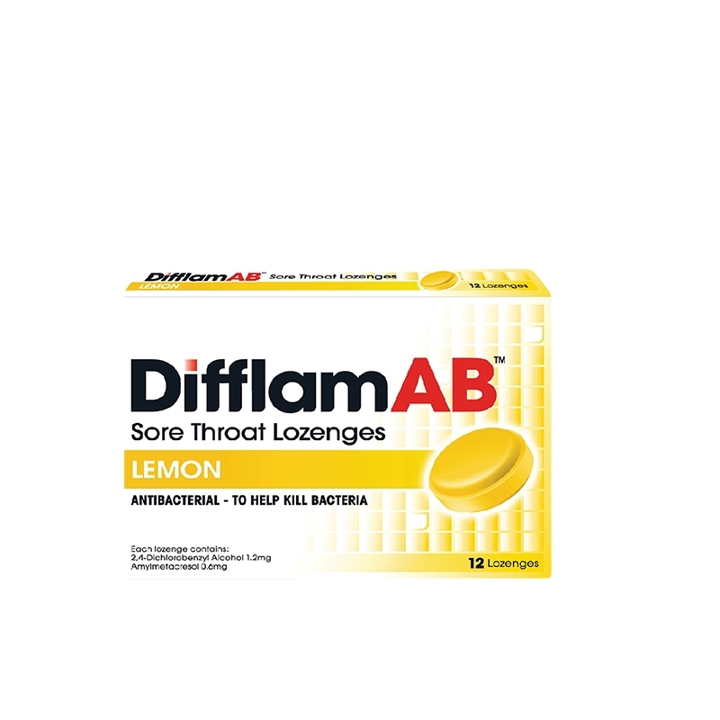 DifflamAB Sore Throat Lozenges 12's - Lemon
