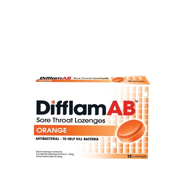 DifflamAB Sore Throat Lozenges 12's -Orange