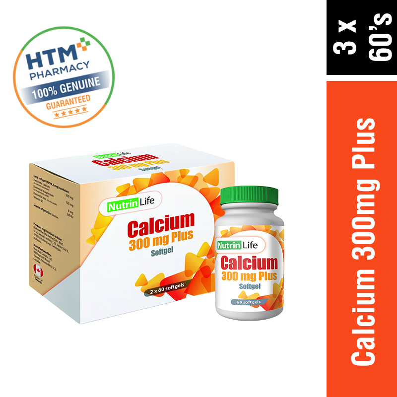 NutrinLife Calcium 300mg Plus 60's x 3