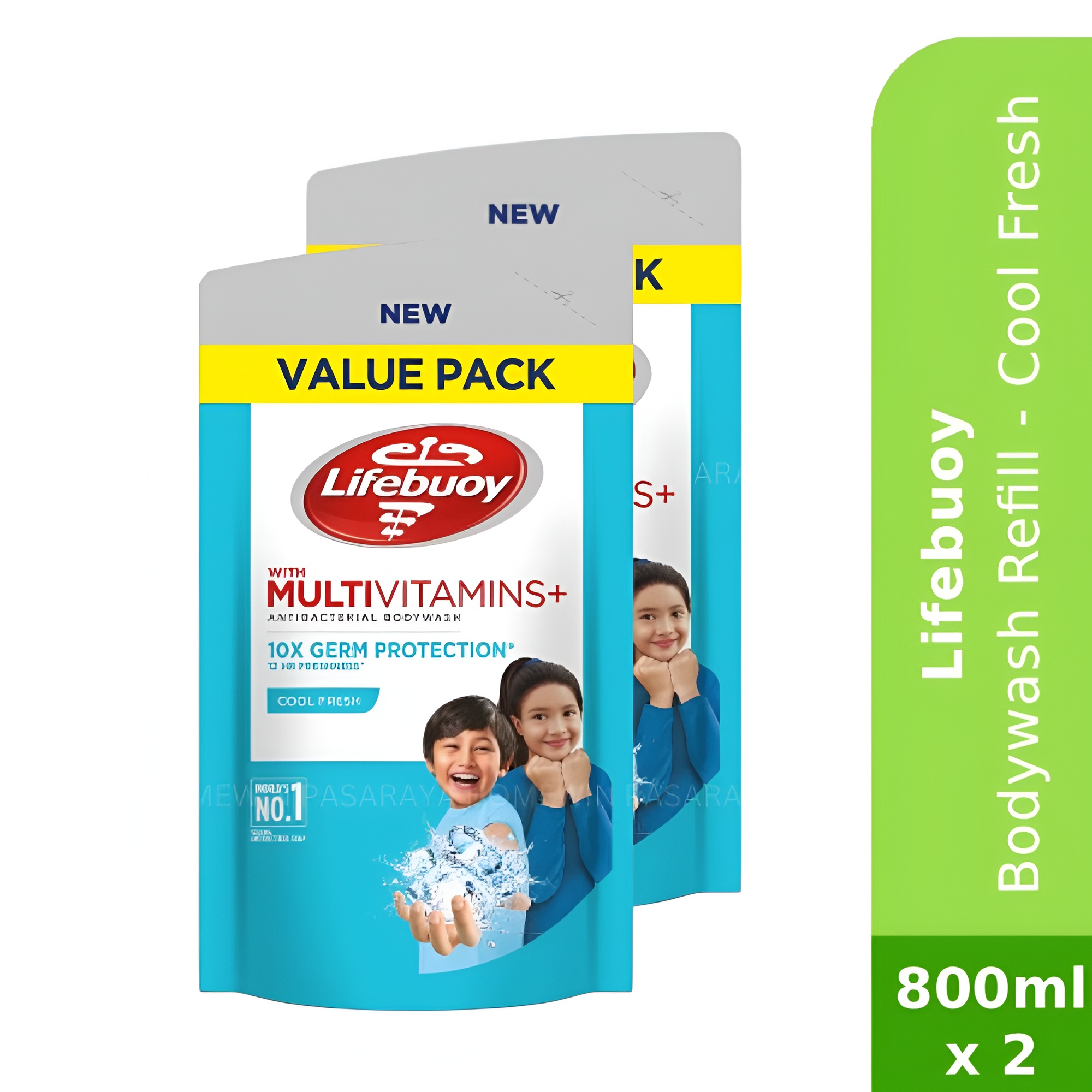 LIFEBUOY Bodywash Refill 800ml x 2 Twin Pack - Cool Fresh