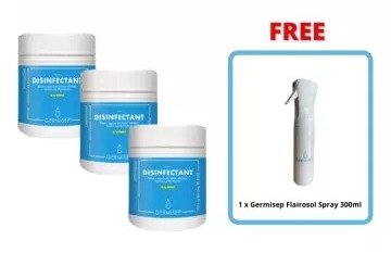 Hovid Germisep 0.5gm 100's x 3 Foc Flairosol Spray (Promo Pack)