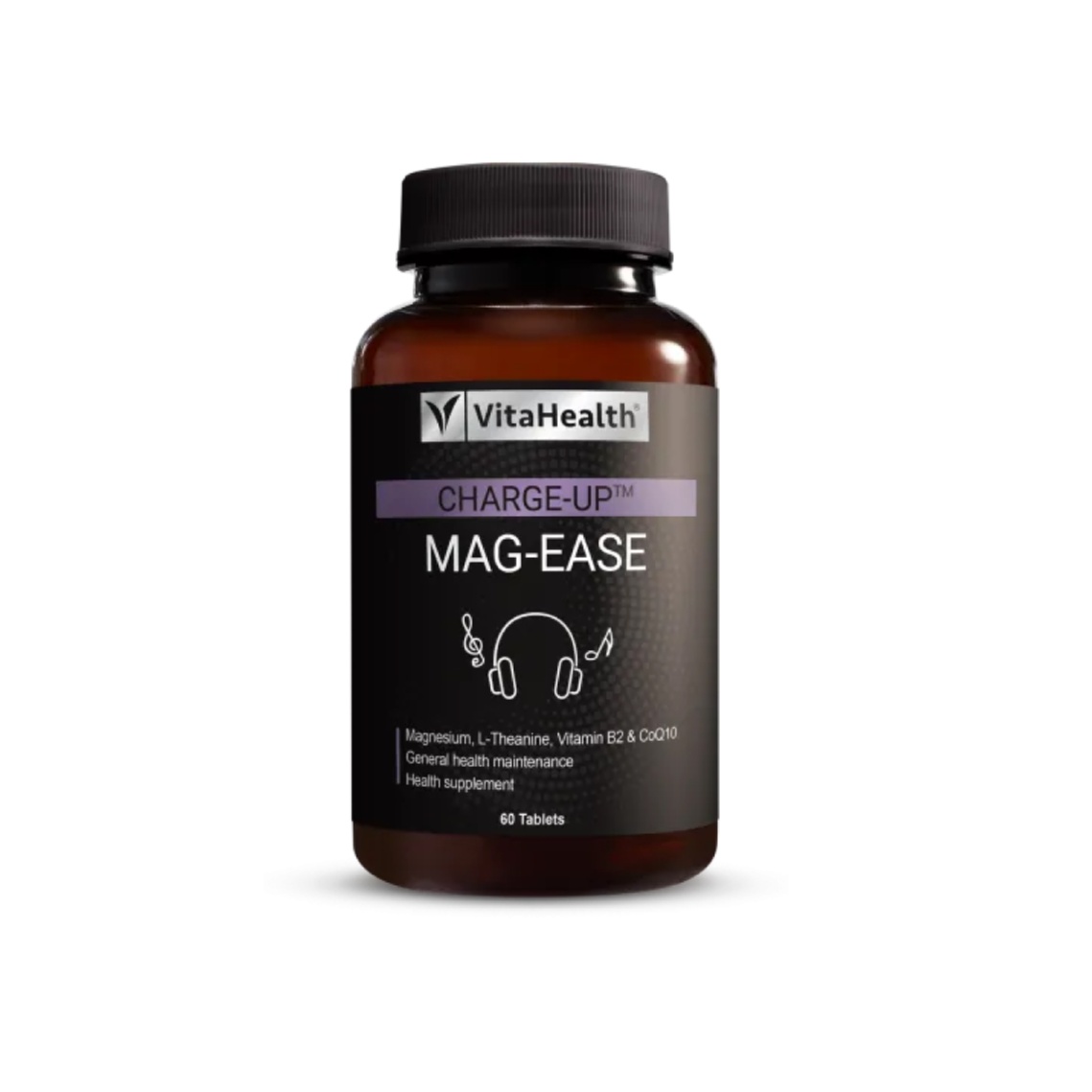 VITAHEALTH Charge-Up Mag-Ease 60's with L-Theanine, Coq10, Vitahealth Mag Ease